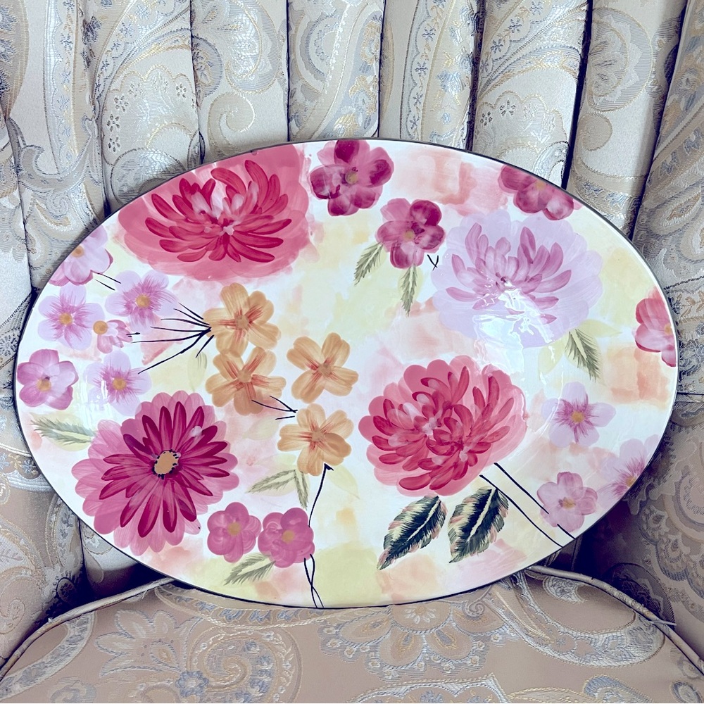 Floral 12 x 17 Platter Wall Hanging
